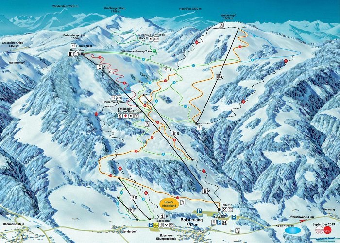 Hörnerbahn I BERGFEX: Piste map Bolsterlang / Hörnerbahn - Panoramic map ... photo