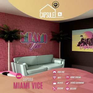 Capsule Miami Vice - Jacuzzi - Billard - Ecran Cinema & Netflix - Ping-Pong - Nintendo & Jeux- Διαμέρισμα Lievin Exterior photo