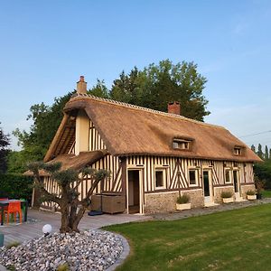 Belle Chaumiere Avec Piscine Privee Chauffee Βίλα Annebault Exterior photo