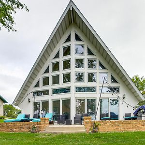 Lakefront West Mcdonald A-Frame In Dent With Dock Βίλα Exterior photo